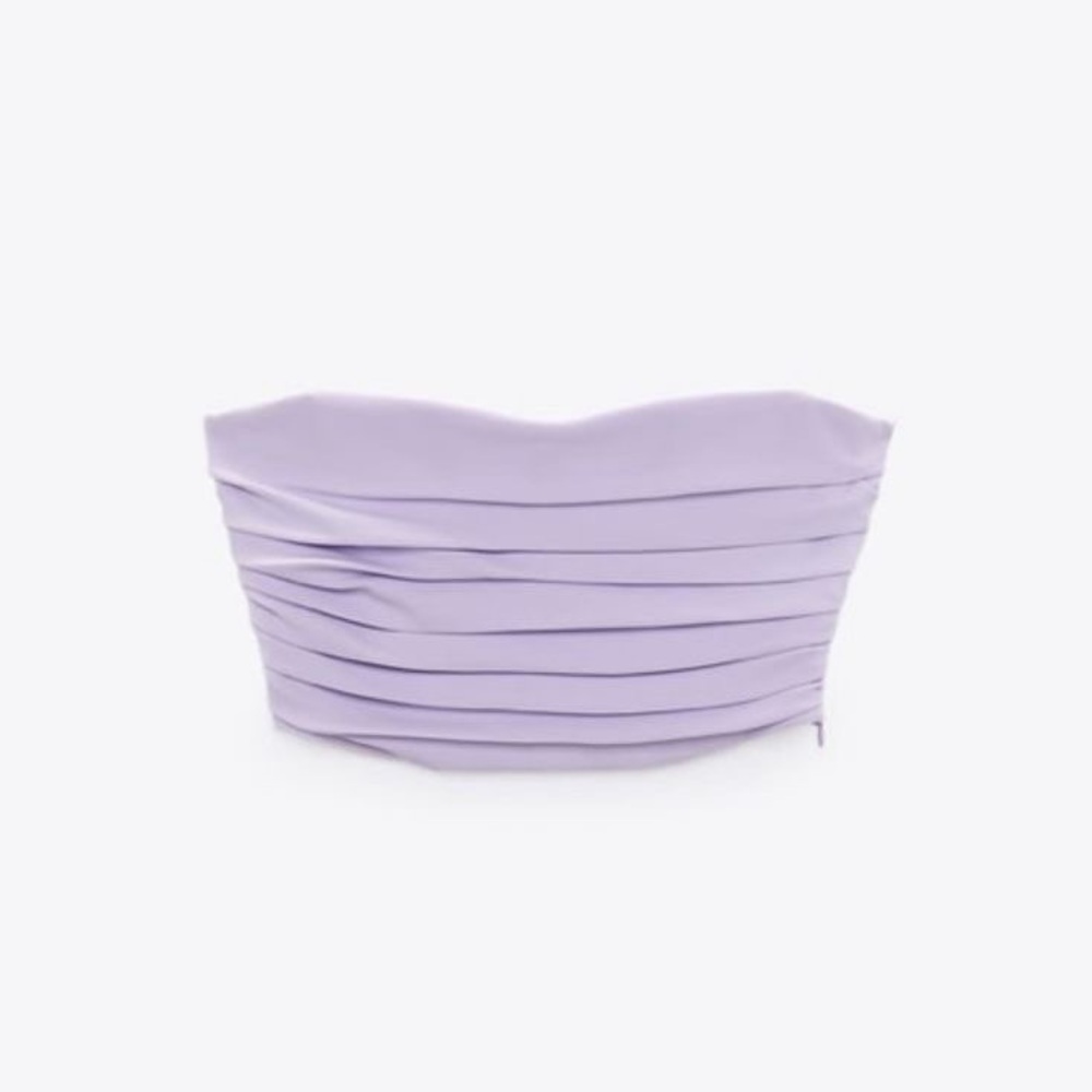 Zara Lavender Strapless Top